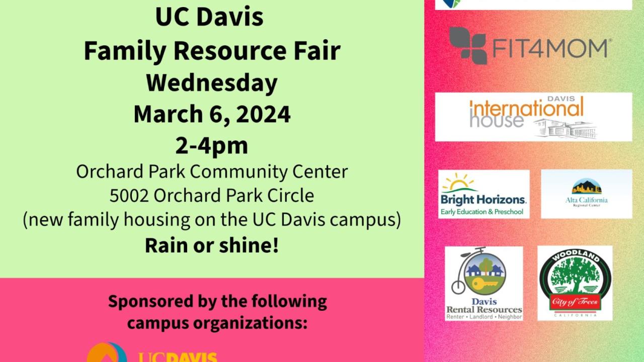 Flyer for the UC Davis Family Resource Fair