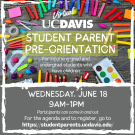 Flyer for Student Parent Pre-Orientation
